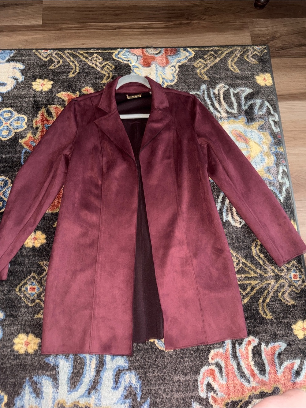 Tahari Burgundy Open-Front Blazer Jacket
